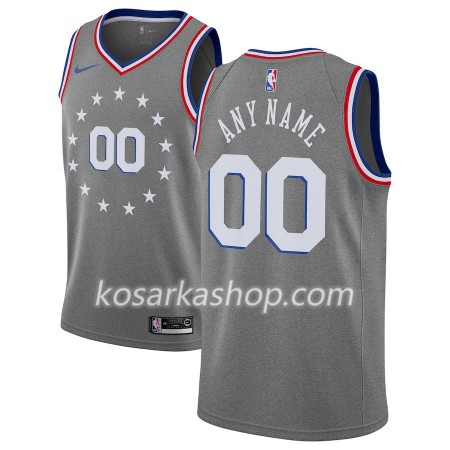 Dres Philadelphia 76ers Prilagođeni Nike 2018-19 City Edition Siva Swingman